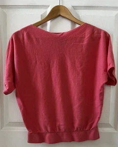 Talbots Coral Short Sleeve Pullover Soft Sweater Loose Fit Women’s XS Hippie - Picture 1 of 13
