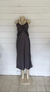 NUOVO ABITO ZARA GRIGIO ANTRACITE CON SPALLINE PIZZO ROMANTICO SLIP 100% VISCOSA PICCOLO Y359 - Foto 1 di 21