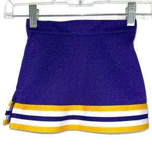 Varsity Spirit Girls Purple Yellow Striped Cheer Mini Skirt Size 8 - Picture 1 of 9