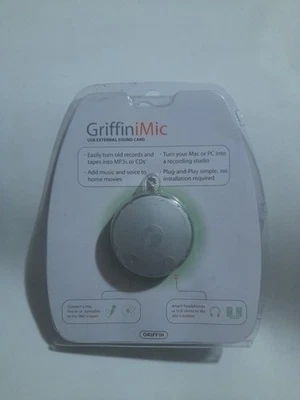 Griffin iMic 2004 USB External Sound Card MAC or PC T3041LL A New Sealed - Image 1 of 2