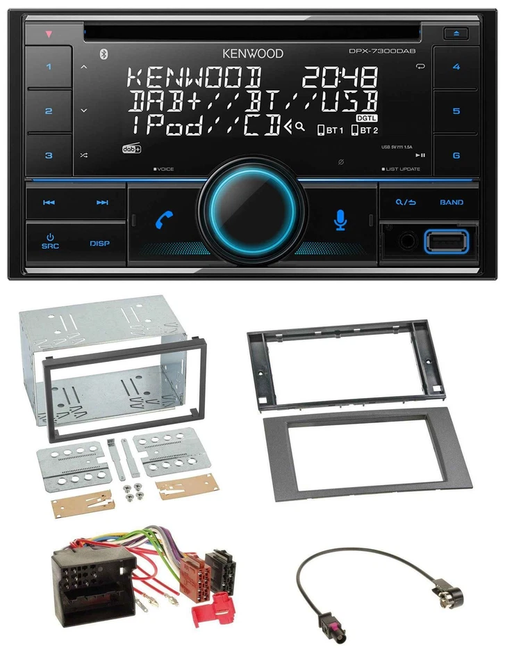 Kenwood CD 2DIN DAB USB MP3 Bluetooth Autoradio für Ford C-Max Galaxy S-Max 03-0 - Bild 1 von 4