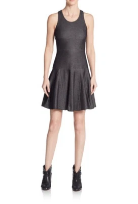 Vestido sin mangas Rag & Bone Enigma Fit And Flare negro clásico minimalista texturizado 10 Foto 1 de 4