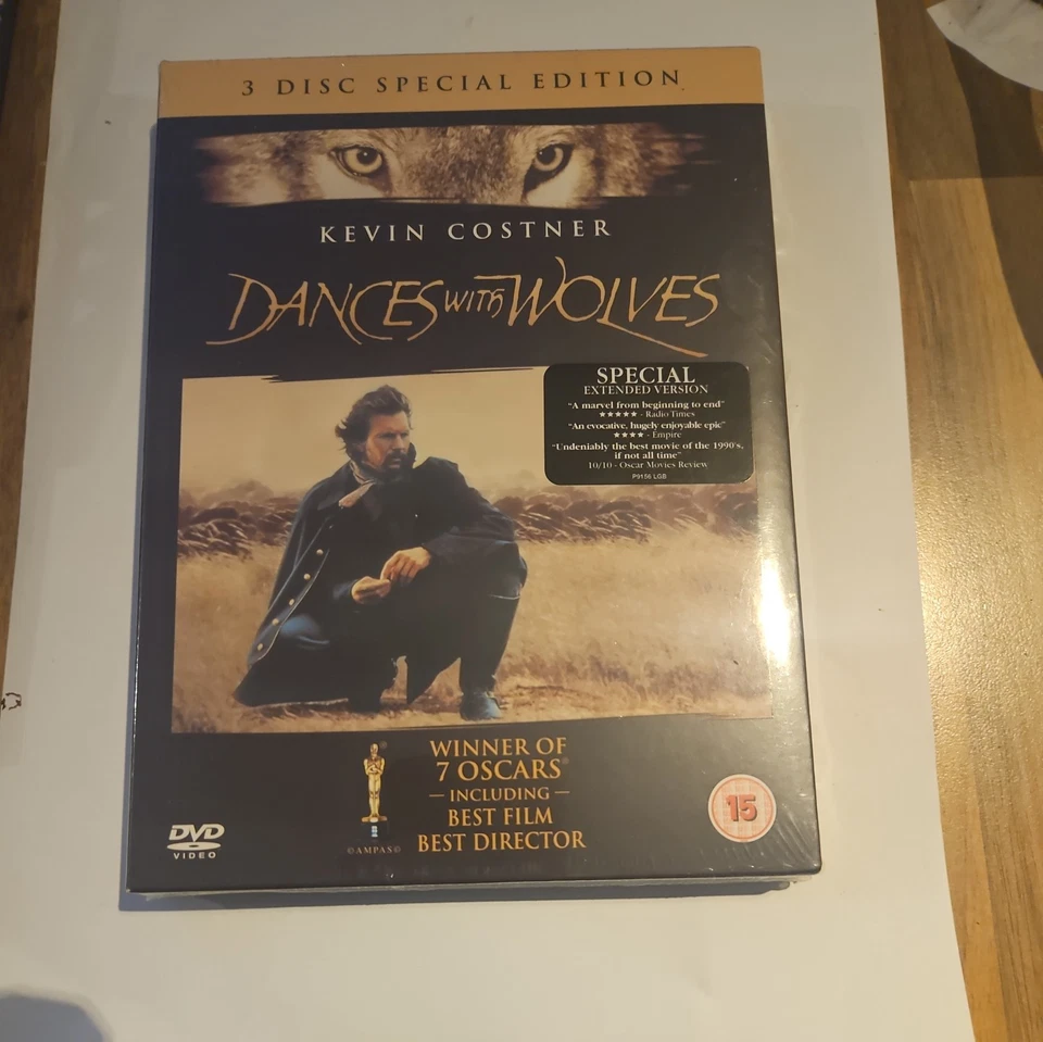 Dances with Wolves DVD 2004 Kevin Costner, Certified 15, 3-Disc Set - Image 1 of 4