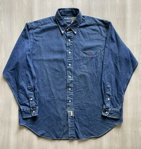 Neu Vintage Polo Ralph Lauren Blake Jeanshemd Herren XL 100% Baumwolle rot Pony - Bild 1 von 5