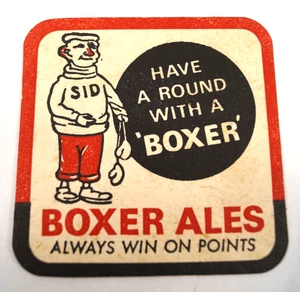 Have A Round With A Boxer Boxer Ales Drink Coaster From Jersey Antique B332 - Picture 1 of 3