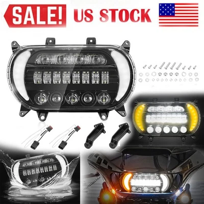 Faro LED alto/bajo DRL luz de señal de giro para Harley Touring Road Glide 2015-2024 Foto 1 de 4