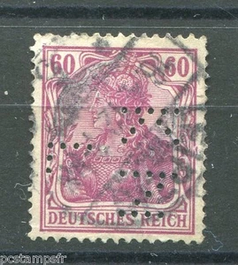 ALLEMAGNE EMPIRE, 1905-11, timbre perforé n° 90, type e, oblitéré, PERFIN - Imagen 1 de 2