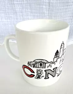 Cincinnati Ohio Coffee Tea Mug / Cup White w/ Red & Black Trim Skyline- Souvenir - Picture 1 of 10