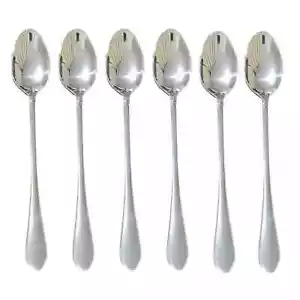 6 Long Handle Teaspoons Tea Spoon Stainless Steel Coffee Latte Icecream spoon - Picture 1 of 1