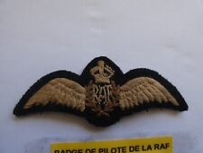 WW2 - ORIGINAL INSIGNE DE TISSU D'UN PILOTE - DE LA RAF - ROYAL AIR FORCE.