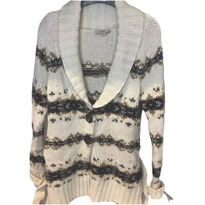 Ann Taylor LOFT Cardigan Nordic Sweater Women’s Size S Belt Shawl Collar - Picture 1 of 9
