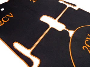 Kit alfombras terciopelo negro para Citroen 2CV con naranja 2cv - Imagen 1 de 2