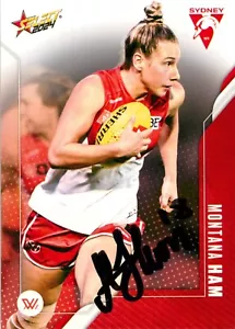 Signed 2024 Sydney Swans AFLW Select Footy Stars Card - Montana Ham - Picture 1 of 3