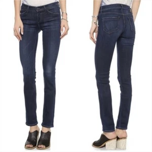 Goldsign Misfit Denim Straight Leg Jeans Dark Wash Blue Womens Size 24 NWOT - Picture 1 of 6