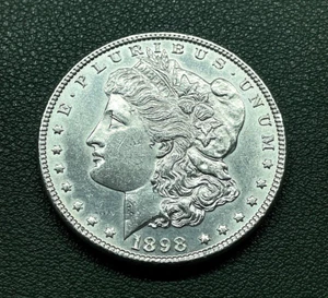 1898 Morgan Silver Dollar, BRILLIANT UNCIRCULATED -FREE SHIPPING-M-167 - Picture 1 of 2
