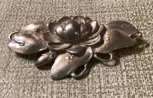 Vintage Sterling Silver Lotus Pin/ Brooch - Picture 1 of 2