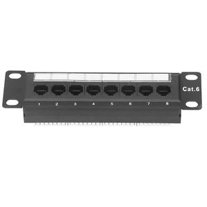 8 Ports Wall Mount Network Patch Panel UTP Cat6 Unshielded Wiring Bracket ABS - Picture 1 of 12