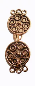 1 SET 52X19MM SOLID COPPER BALI TOGGLE CLASP 3 STRAND ANTIQUE COPPER 382 ATL-21 - Picture 1 of 1