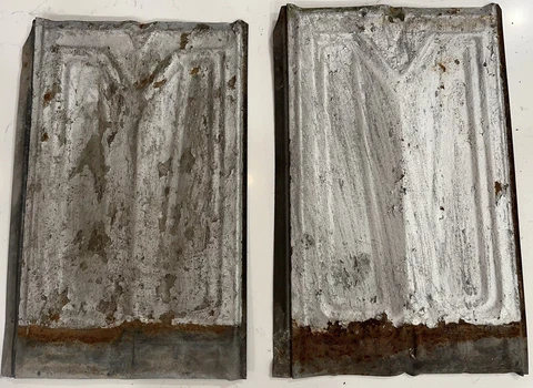2 Pc - Antique Ceiling Tin Vintage Reclaimed Rustic Art 9.25" x 14" - Free S/H! Cover