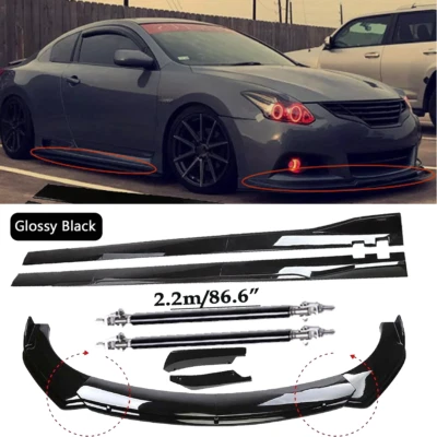 Front Bumper Spoiler Body Kit /Side Skirt/Strut Glossy Black For Nissan Altima Foto 1 de 4
