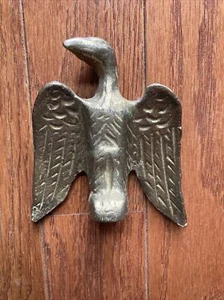 Vintage Brass Eagle Flag Pole Topper - Lamp Topper - Hood Ornament Free Shipping - Picture 1 of 8
