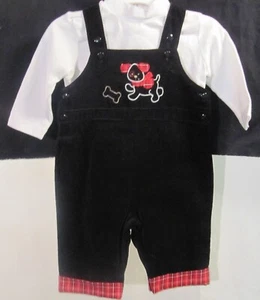 Neu mit Etikett Koala Baby 2-teiliges Outfit schwarzer Overall und Shirt Größe 3-6 Monate Welpe Hund - Bild 1 von 3