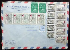 GESCHÄFTSBRIEF MIT VIELEN BRIEFMARKEN A.LA CITRIQUE BELGE TIRLEMONT TIENENEN PAR AVION - Bild 1 von 2