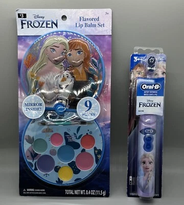 Nuevo Oral-B Niño Disney Frozen Batería Cepillo de Dientes + Juego de Bálsamo Labial Frozen Foto 1 de 4