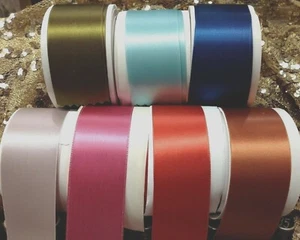 nastro vintage raso misto rayon double face 1,5" 1yd made in France - Foto 1 di 11