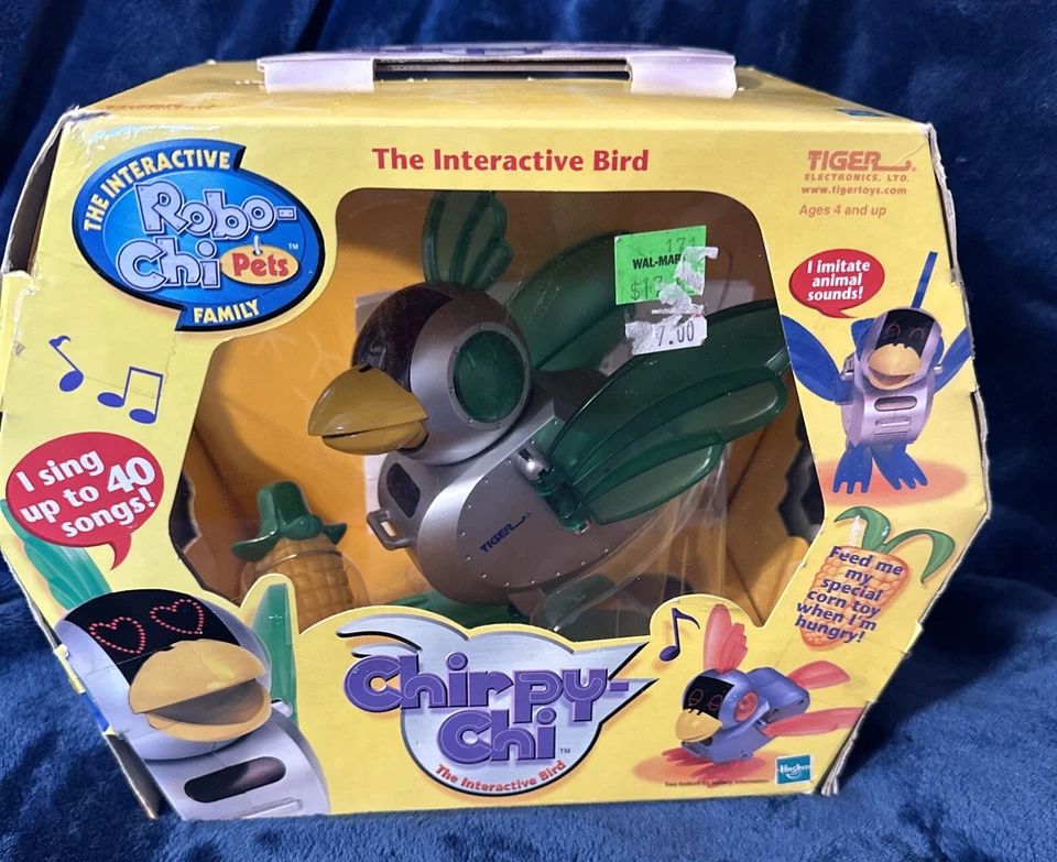 Chirpy-Chi 2001 Interactive Pet Bird Sega Hasbro Tiger Electronics Robot - Canta Foto 1 de 4