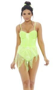 SALE ~ Forplay Neon Green Tink About It Tinkerbell Fairy Bodysuit Costume 558768 - Picture 1 of 3
