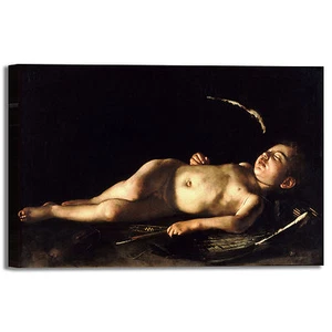 Caravaggio amorino dormiente quadro stampa tela dipinto telaio arredo casa - Bild 1 von 4