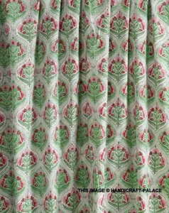 Outdoor Cushion Canvas Fabric Hand Block Printed Upholstery fabric By the 5 Yard - Picture 1 of 6