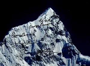 Mount Everest Foto signiert von 5 Hillary - Bild 1 von 2