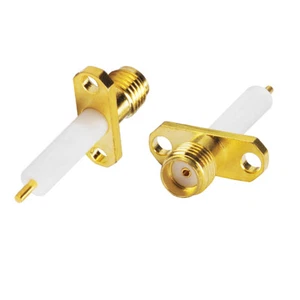 50pcs SMA Female panel 2-hole connector long extended dielectri solder Connector - Picture 1 of 6