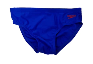 SPEEDO Boys Brief Swimming Trunks Esso Logo 6.5cm Brf Jm Blue Red Size 28" W - Picture 1 of 2