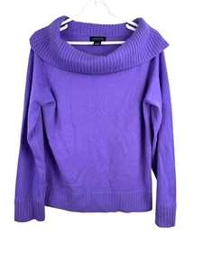 Jones New York 100% Cashmere Cowl Neck Sweater Women’s Size XL Purple Soft - Picture 1 of 9