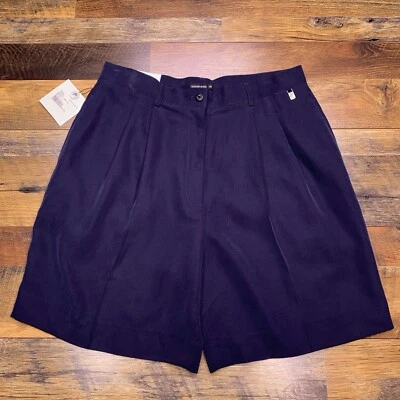 Pantalones Cortos Ashworth Para Mujer 14 Azul Marino Robby Tiro Alto Plisados Golf Nuevos Foto 1 de 4