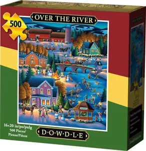 Rompecabezas Over The River 500 piezas 16x20 casquillo arte popular vacaciones de Navidad - Imagen 1 de 4
