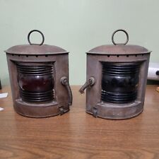 Antique BLUE and Red Nautical Ship Running Lights (Perko?)