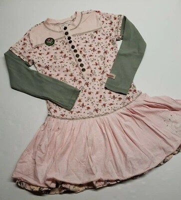  NAARTJIE Kids Rose pink Ruffle Tier LS Hooded Twirl Dress girls Size XXXXL 10 - Image 1 of 4