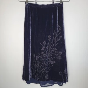 Maxi Falda Vintage DAVID DART Terciopelo Púrpura Talla 1X Pull On Floral Burnout Forrada - Imagen 1 de 9
