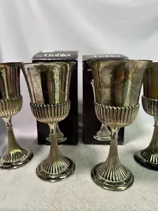 Leonard Silverplated Made in Italy Antique Chalice , Goblet Set Of 4 - Picture 1 of 5