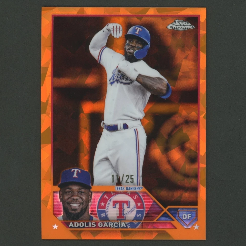 2023 Topps Chrome Sapphire Edition #601 Adolis Garcia Orange Refractor SP #11/25 - Image 1 of 2