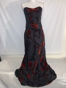 Vintage Samt Ausbrenner Maxikleid Kleid 2 Stück Set 90er Y2K Whimsigoth Small 4/6 - Bild 1 von 13