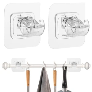 4 pezzi supporti per aste per tende aste per tende clip per aste per asciugamani supporti per aste per asciugamani - Foto 1 di 12