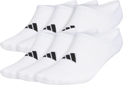 adidas mens Superlite 3.0 Super No Show Socks (6-pair) Medium, White/Black  - Изображение 1 из 4