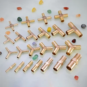 6/8/10/12/14/16/19mm Brass Joiner Barbed Various Piece Fuel Hose Gas Connector - Picture 1 of 35