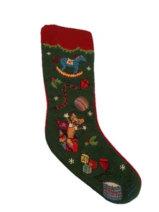 Vintage Wolle handgenäht Weihnachten Strumpf Pferd Clown Misfit Spielzeug Blöcke - Bild 1 von 6