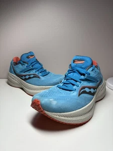 Saucony Women's Triumph 20 Running Sneakers Ocean/Orange - Size 9 - Picture 1 of 14